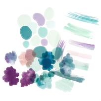 Opakowanie Naklejki transparentne PVC akwarelowe kształty