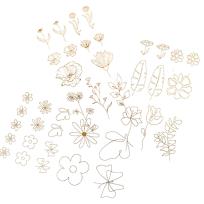 Opakowanie Naklejki transparentne PVC złote kwiaty