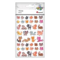 Opakowanie Naklejki wypukłe koty 42szt