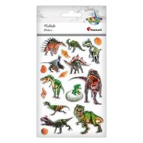 Opakowanie Naklejki wypukłe miękkie dinozaury mix 17szt
