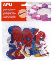 Opakowanie Naklejki z brokatem cyferki 50szt