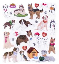 Opakowanie Naklejki z brokatem psy 27szt