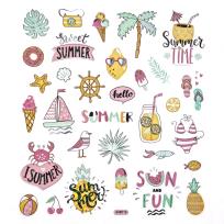 Opakowanie Naklejki z brokatem wakacje 32 szt.