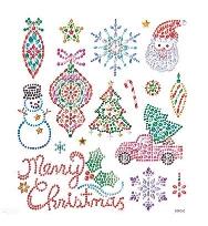 Opakowanie Naklejki z kryształkami Boże Narodzenie 17szt