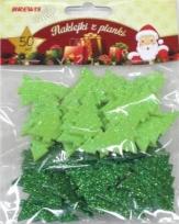 Opakowanie Naklejki z pianki choinki z brokatem 50szt