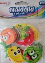 Opakowanie Naklejki z pianki owocowe buźki 22szt