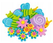 Opakowanie Naklejki z pianki wiosna z brokatem 18szt