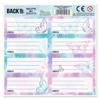 Opakowanie Nalepki na zeszyty BackUp Motyle (25szt)