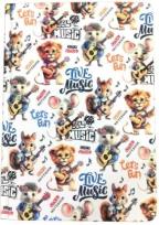 Opakowanie Notatnik A5/64K gładki Zwierzaki muzyka FRESH