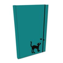 Opakowanie Notes A5 gładki z gumką Soft Touch lakier UV kot morski