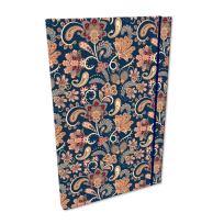 Opakowanie Notes A5 kratka z gumką Soft Touch Paisley kwiaty blue