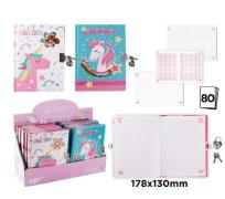 Opakowanie Notes z kłódką 178x130mm Jednorożec MIX