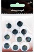 Opakowanie Oczy samoprzylepne okrągłe 20mm 10szt