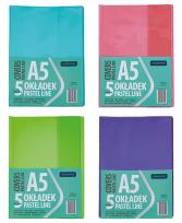 Opakowanie Okładka A5 Pastel Line nieregulowana (5szt) ASTRA