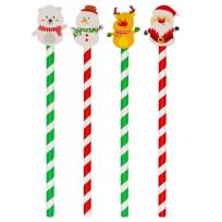 Opakowanie Ołówek z gumką Mikołaj, Miś, Bałwan, Renifer mix