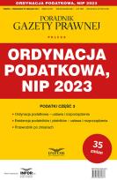Okładka książki Ordynacja podatkowa, NIP 2023. Podatki-Przewodnik