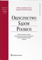 Okładka książki Orzecznictwo Sądów Polskich 11/2022