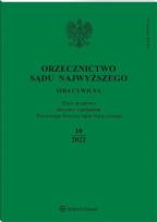 Okładka książki Orzecznictwo Sądu Najwyższego 10/2022