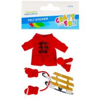 Opakowanie Ozdoba filcowa samoprzylepna atrybuty zima 4szt