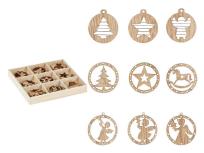 Opakowanie Ozdoby drewniane 3x3cm 27szt