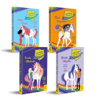 Okładka książki Pakiet Akademia jednorożców. Alina i Szept / Róża i Kryształka / Frania i Miodunka / Wiola i Migotka