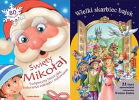 Okładka książki Pakiet mikołajkowy: Wielki skarbiec bajek, Święty mikołaj kolorowe naklejki