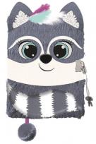 Opakowanie Pamiętnik A5 Włochacz z kłódką 3D Racoon 96 k.