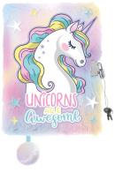 Opakowanie Pamiętnik z kłódką włochacz A5 96k RAINBOW UNICORN