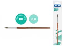 Opakowanie Pędzel okrągły z włosia koziego seria 101 nr 8 Milan 1 szt. na blistrze