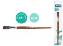 Opakowanie Pędzel płaski z włosia koziego seria 121 nr 18 Milan 1 szt. na blistrze