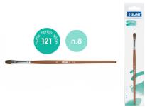 Opakowanie Pędzel płaski z włosia koziego seria 121 nr 8 Milan 1 szt. na blistrze