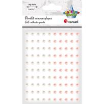 Opakowanie Perełki samoprzylepne 5mm 100szt białe bladoróżowe