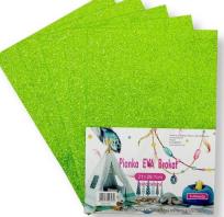 Opakowanie Pianka brokatowa jasnozielona 21x29,7cm 5szt