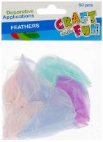 Opakowanie Piórka 4-5cm pastelowe 50szt