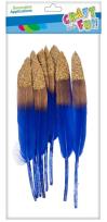 Opakowanie Piórka dekoracyjne 10-15cm złoto/granat 8szt