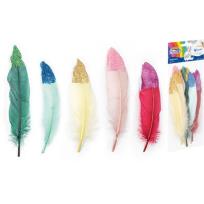 Opakowanie Piórka z brokatem kolorowe 10-15 cm 10 szt. Fiorello GR-FE012