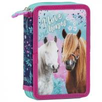 Opakowanie Piórnik 2-komorowy z wyposażeniem Konie 23