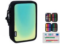 Opakowanie Piórnik 2 poz. z wyposażeniem Sunset czar. zielony