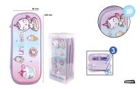 Opakowanie Piórnik dwukomorowy 23x9cm jednorożec