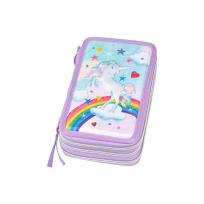 Opakowanie Piórnik trzykomorowy z wyposażeniem Jednorożec