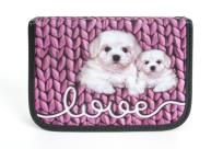 Opakowanie Piórnik z 2 klapkami Love różowy