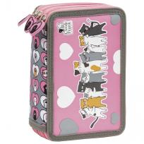 Opakowanie Piórnik z wyposażeniem trójkomorowy Cleo i Frank 39 (Kot), Derform