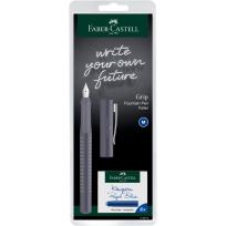 Opakowanie Pióro wieczne grip 2010 dapple gray m + naboje blister faber-castell
