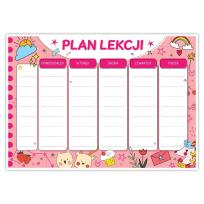 Opakowanie Plan lekcji A4 na lodówkę + pisak różowy