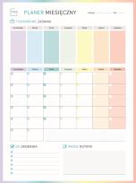 Opakowanie Planer magnetyczny miesięczny kolorowy + marker