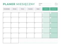 Opakowanie Planer magnetyczny miesięczny zielony + marker