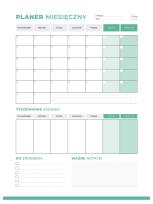 Opakowanie Planer magnetyczny miesięczny zielony + marker