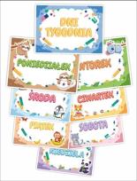 Opakowanie Plansze edukacyjne. Dni tygodnia (8 kart)