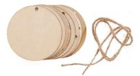 Opakowanie Plastry drewna z otworem + sznurek jutowy 8szt