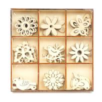 Opakowanie Płatki drewniane dekoracyjne 45szt craft 02